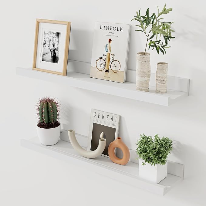 Acovy Floating Shelves for Wall, 24 inch Solid Wood Picture Ledge Shelf by Acovy