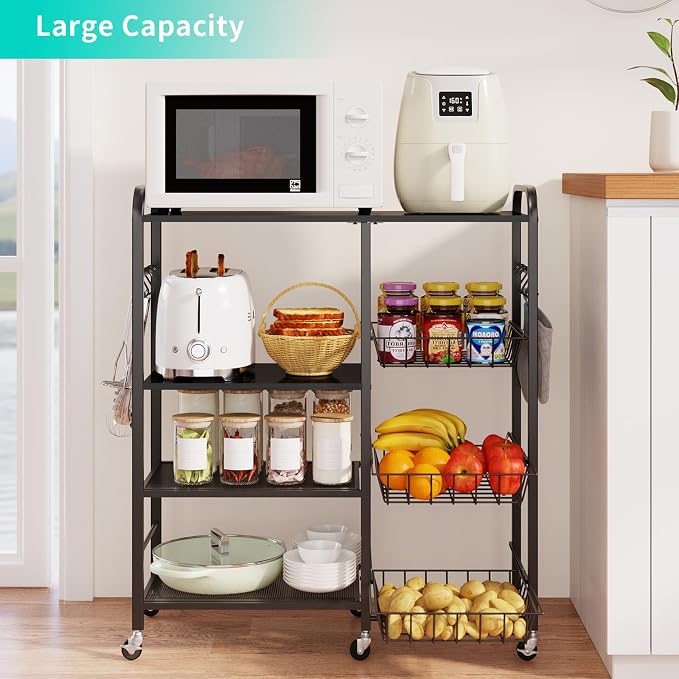 HapiRm Rolling Kitchen Microwave Cart - Image 2