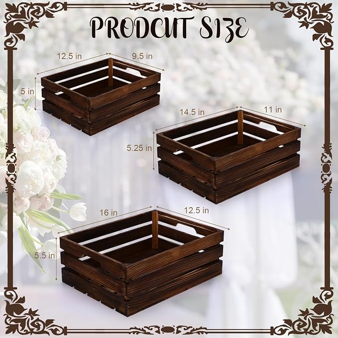 Soaoo 3 Pcs Decorative Nesting Wooden Crates - Image 2