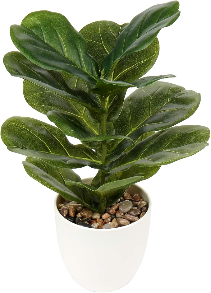 Briful 18 Inch Artificial Plants Realistic Fake Fiddle Leaf Fig Plant Faux by Briful