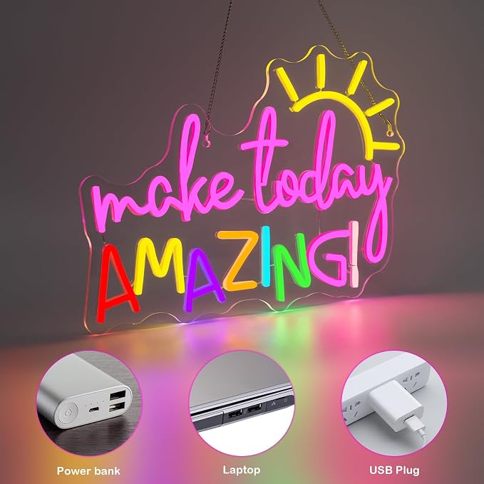 Make Today Amazing Neon Sign Classroom Wall Decor Reading Neon Signs - Image 5