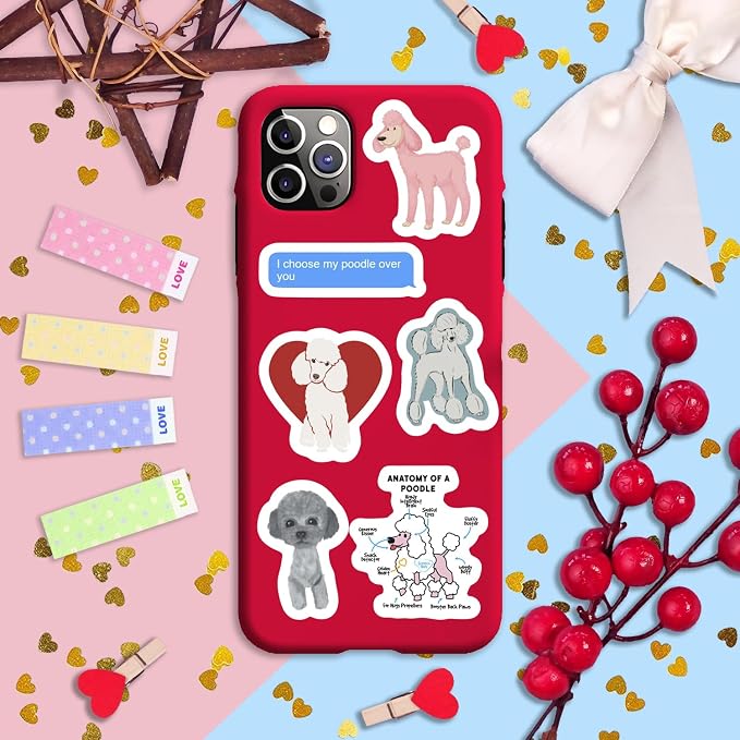 100Pcs Poodle Stickers for Water Bottle and Laptop - Image 8