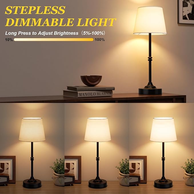 Kakanuo Rechargeable Cordless Table Lamp Black - Image 4