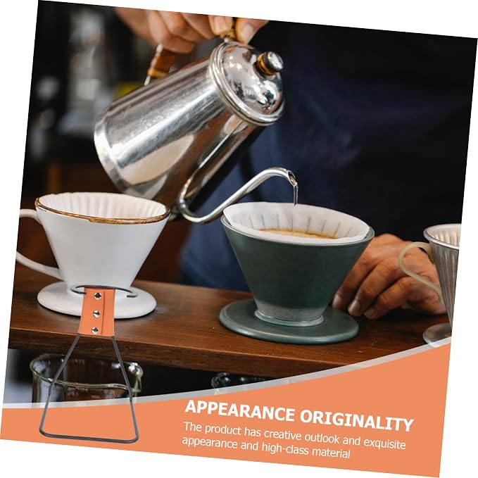 Unomor 1pc Metal Coffee Dripper Stand Elegant Iron Filter Rack - Image 4