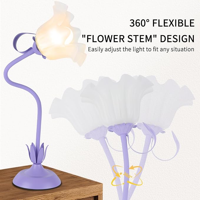 Cute Flower Desk Lamp, 3 Color Temperature Table Lamp - Image 2