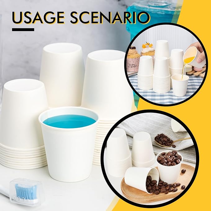 RACETOP 300 Pack Paper Cups 3 oz, Bathroom Cups 3 oz, Disposable Bathroom Paper - Image 5