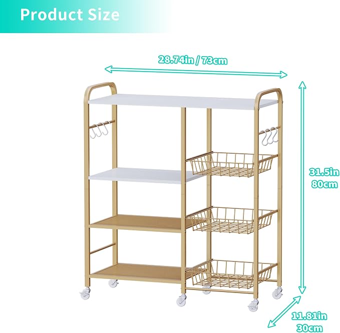 HapiRm Rolling Kitchen Microwave Cart - Image 7