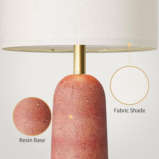 BOBOMOMO 27.25" Modern Table Lamp Set of 2, Lamps - Image 5