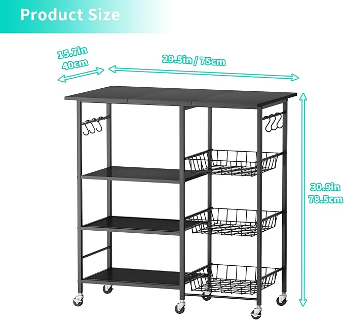 HapiRm Rolling Kitchen Microwave Cart - Image 9