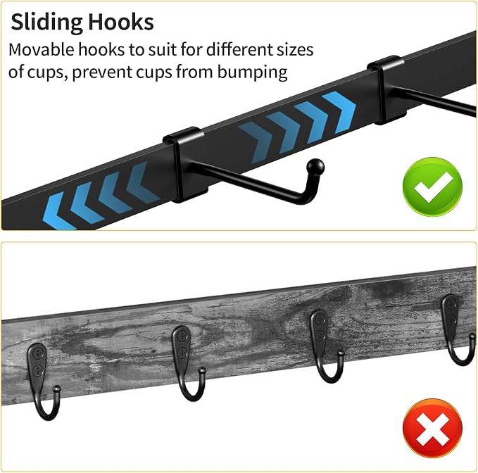 RCHYFEED Coffee Mug Holder Wall Mounted, Mug Rack Organizer - Image 4