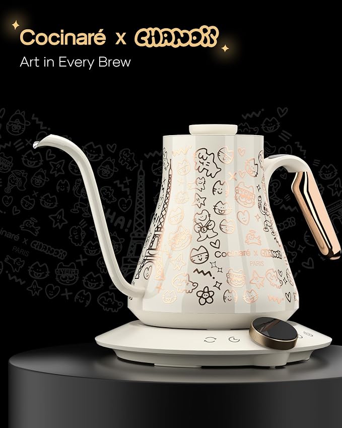 Cocinare x Chanoir Gooseneck Electric Kettle, ±0.5°F Precision Temperature - Image 3