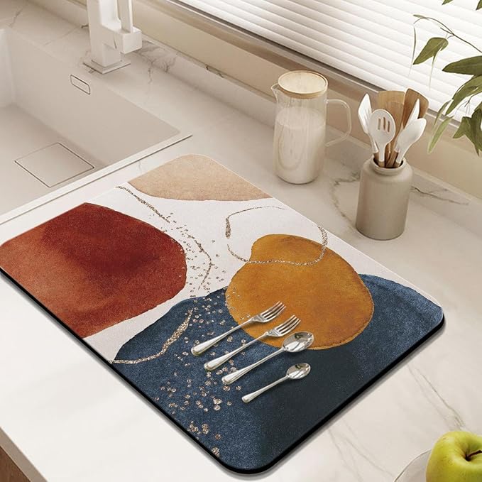 Coffee Bar Mat Rubber Dish Drying Mat - Image 2