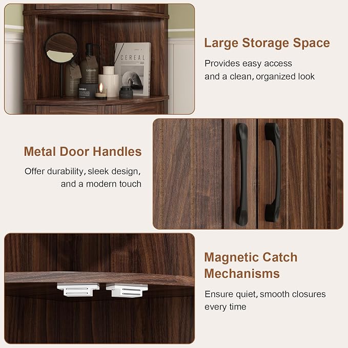 HOKYHOKY Tall Corner Cabinet, 64.7" Corner Storage Cabinet - Image 7