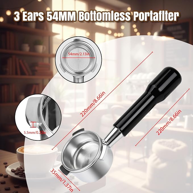 54mm Bottomless Portafilter fit Breville Barista Express Machines BES870XL - Image 2