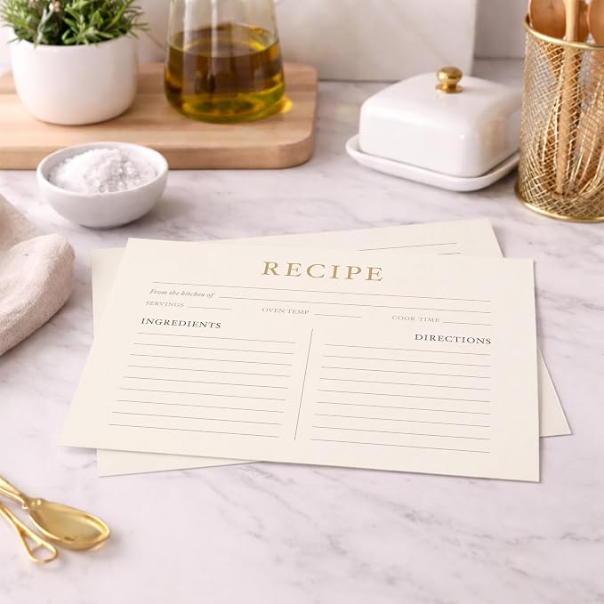 Dashleigh Elegant Recipe Cards 4x6 Double Sided, 50 Pack Thick Cardstock - Image 3