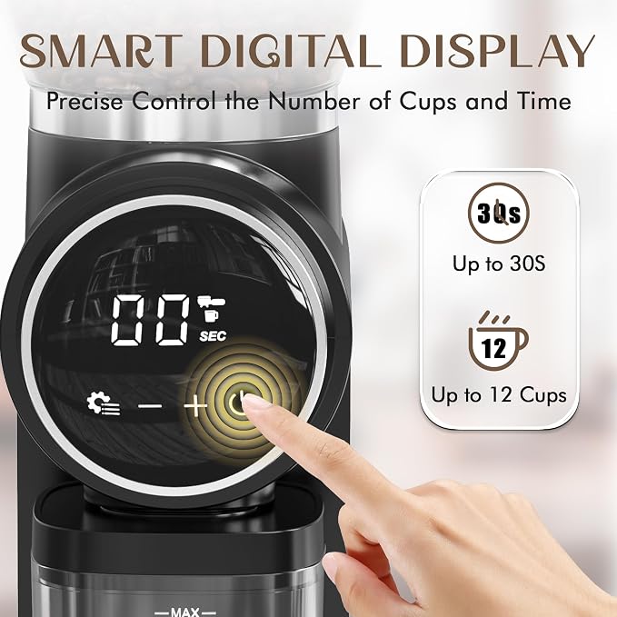 AYCHIRO Electric Conical Burr Coffee Grinder, Touchscreen Coffee Grinder - Image 2