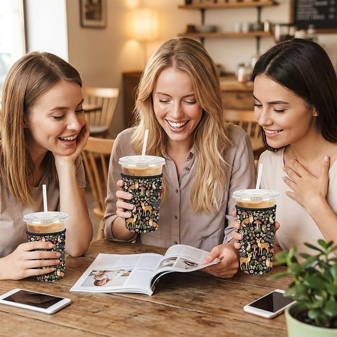 3 Pack Reusable Insulated Neoprene Iced Coffee Cup Sleeve, Durable Drink Sleeve - Image 4