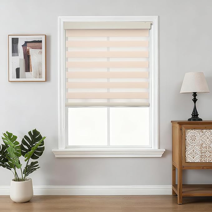 Joydeco No Drill Zebra Blinds for Windows, Cordless Day & Night Dual Sheer - Image 2