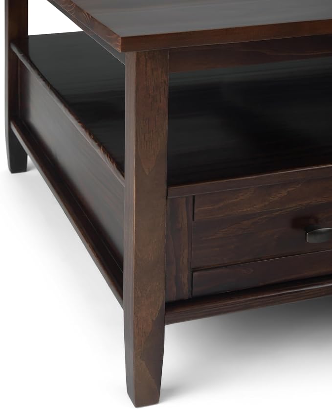 SIMPLIHOME Warm Shaker Square Coffee Table - Image 8