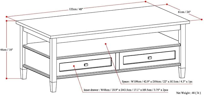 SIMPLIHOME Warm Shaker Coffee Table - Image 3