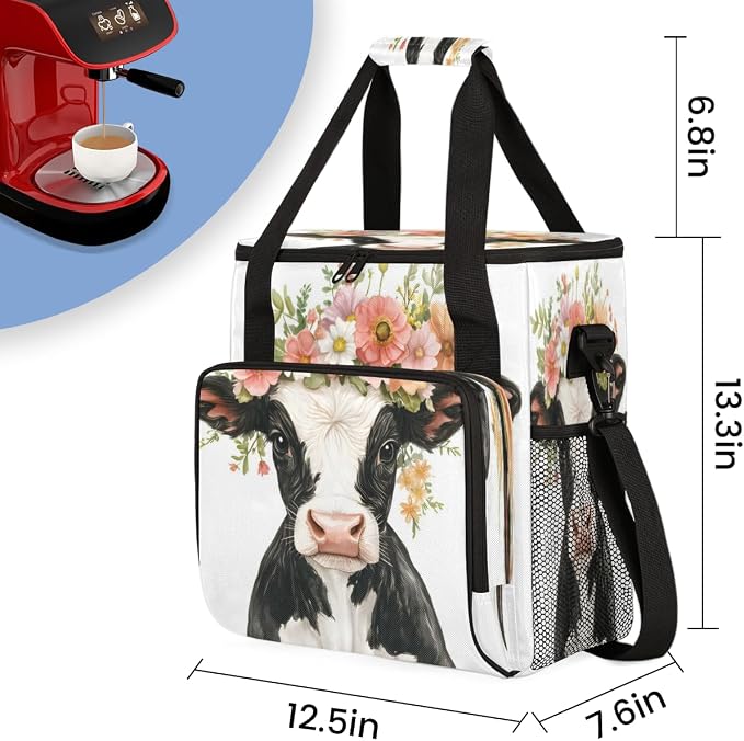 Floral Cow Coffee Machine Bag Compatible - Image 2