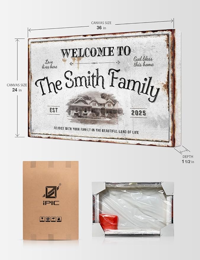 IPIC - Personalized Family Welcome Sign, Large Custom Wall Art - Image 7