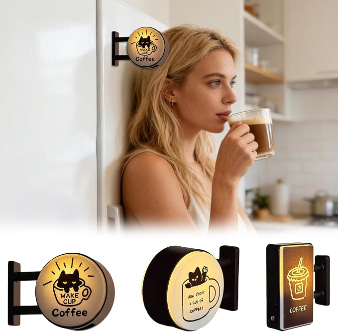 Mini Magnetic Coffee Shop Refrigerator Decor, Retro Neon Sign Fridge Magnets - Image 5