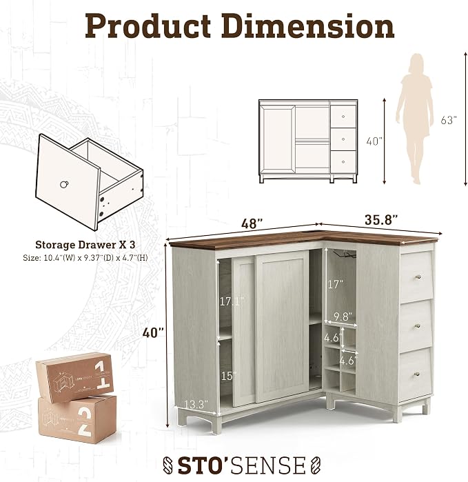 STO'SENSE Corner Bar Cabinet - Image 2