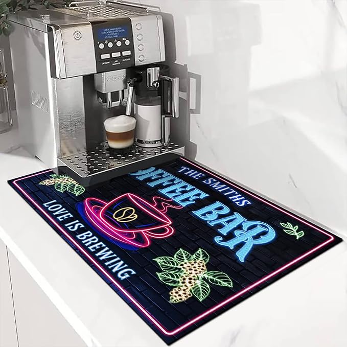 THUYPT Personalized Coffee Mat, Coffee Station Mat Quick Dry, Coffee Spill Mat - Image 6