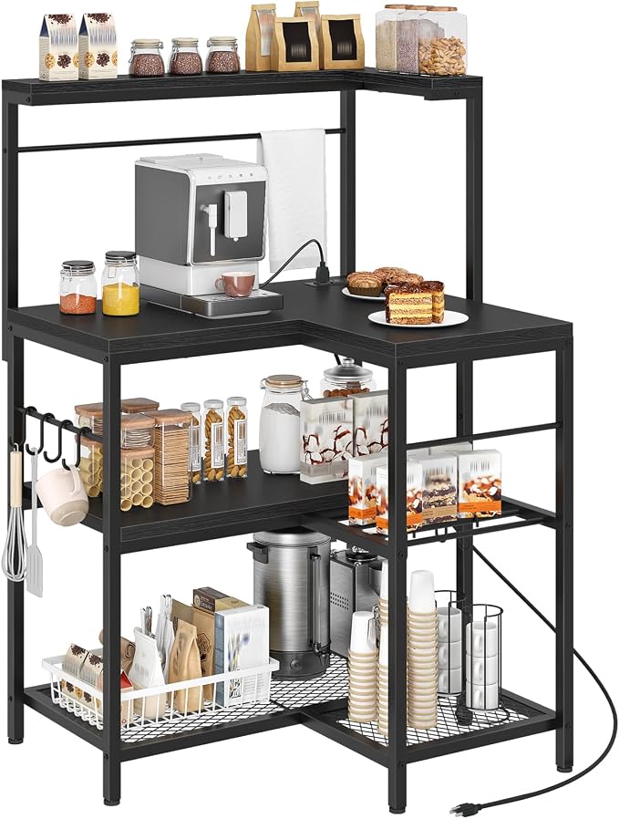 HOOBRO L-Shaped Bakers Rack by HOOBRO