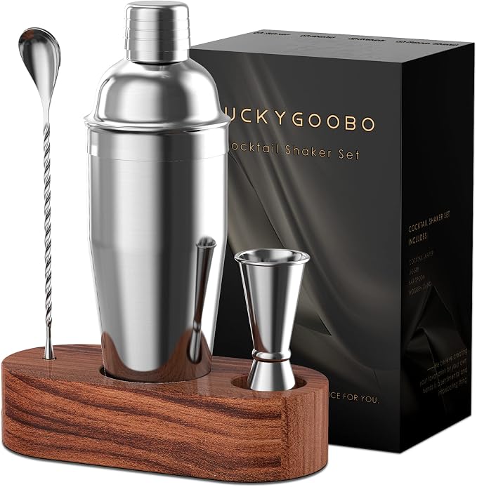 LUCKYGOOBO Cocktail Shaker Set, 24 oz Martini Shaker, Bartender Kit by LUCKYGOOBO