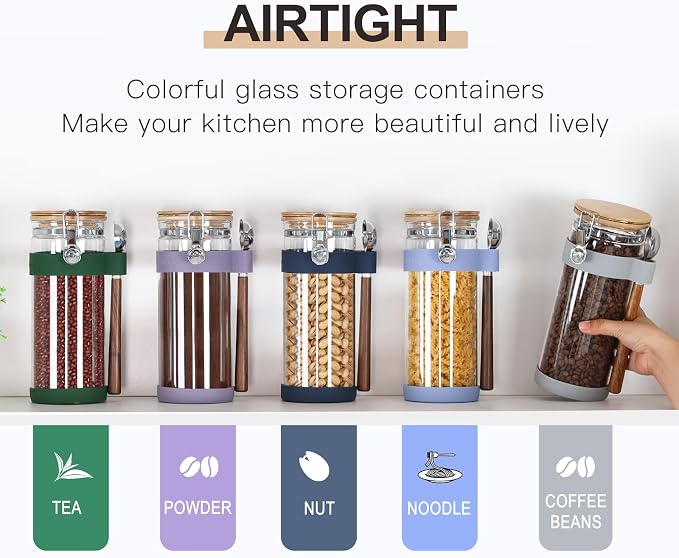 1.5-Quart Large Glass Nuts Storage Container, Airtight Food Storage Jar - Image 5