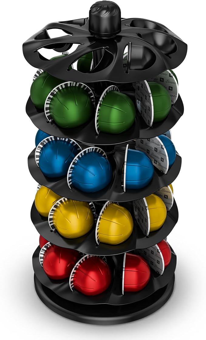 EVERIE Coffee Pod Holder for Vertuo Capsules, 40-Pod Rotating Carousel Organizer by EVERIE