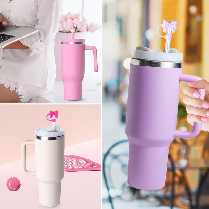 6PCS Bow Straw Toppers, Cute Straws Covers - Image 5