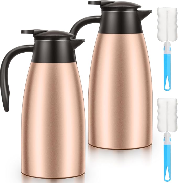 Essenya 2 PCS 68 OZ Thermal Coffee Carafe, Insulated Stainless Steel Coffee by Essenya