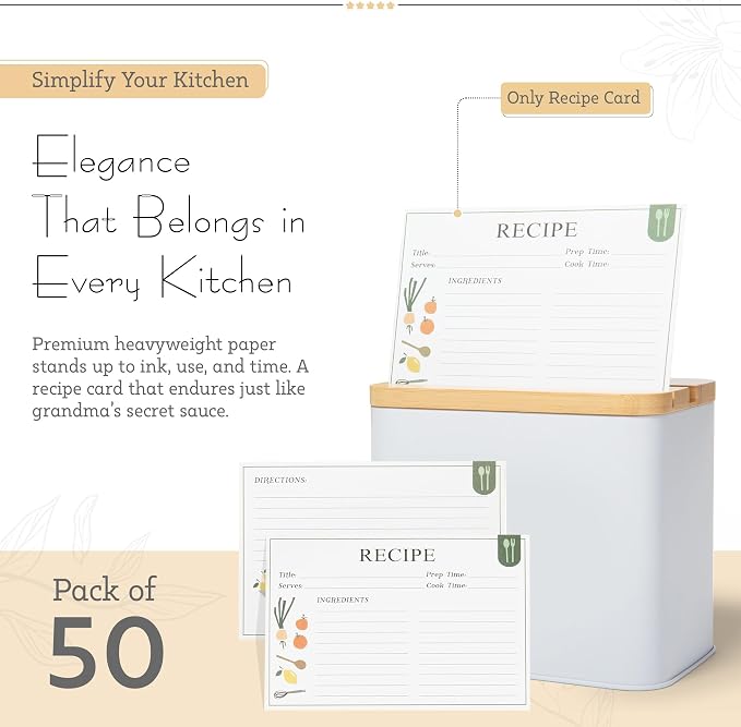 Premium 4x6 Recipe Cards – Double Sided Blank Kitchen Recipe Cards - Image 6