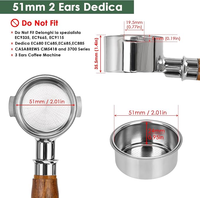 51mm 2 Ears Bottomless Portafilter - Image 7