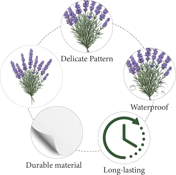 CREATCABIN 128Pcs Small Lavender Stickers Purple Planner Stickers Decal Bulk - Image 3