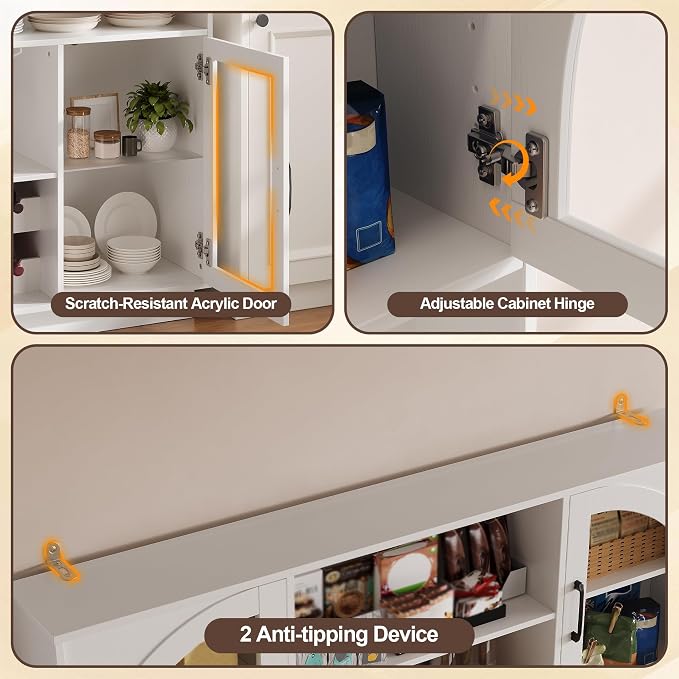 BINGTOO 71" Tall Kitchen Pantry Cabinet - Image 6
