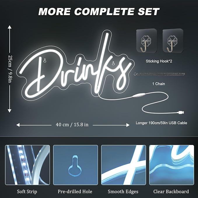 Looklight Drinks Neon Sign Bar Neon Signs - Image 3