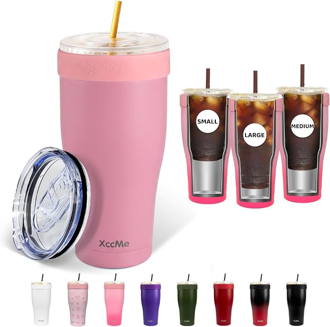 Universal Iced Coffee Sleeve, 32oz Stainless Steel Insulator Fits 16-32oz by XccMe
