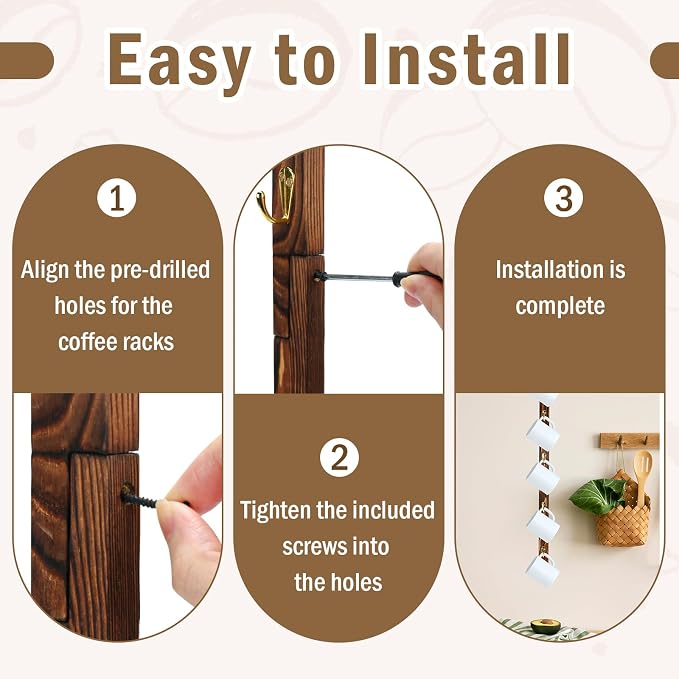 2 Pack Coffee Mug Wall Rack - Image 6