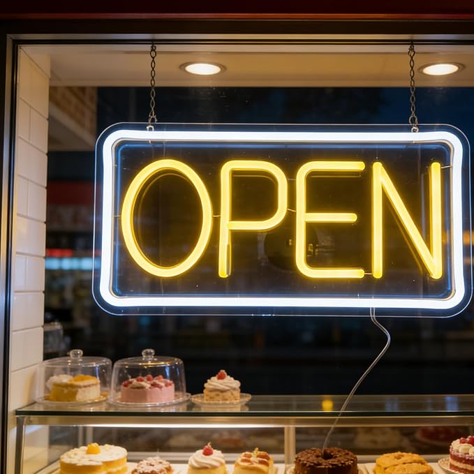 Open Signs for Business, Neon Open Sign Led, 16.5"x 9", - Image 4