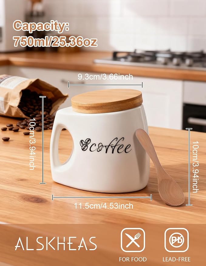 Ceramics Coffee Canisters with Airtight Lids, Coffee Bean Storage - Image 2