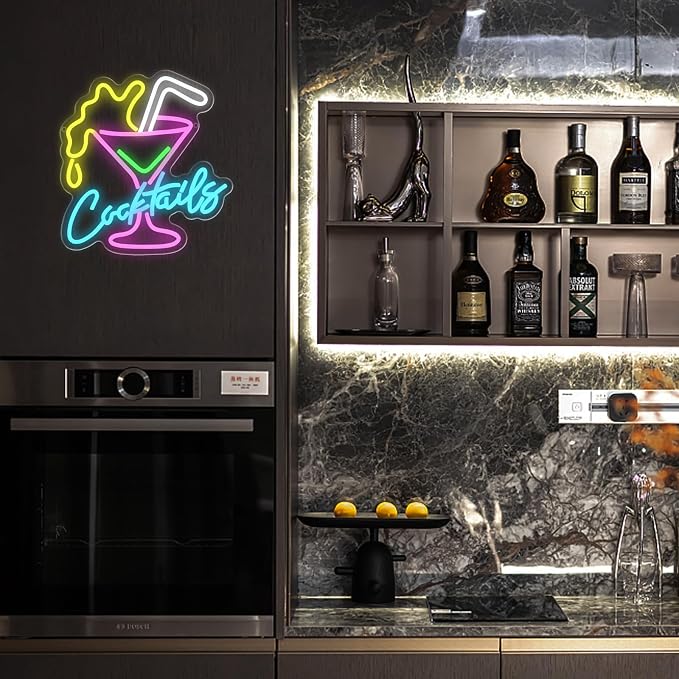 Cocktail Neon Sign for Wall Decor Bar LED Light up Signs Dimmable Cocktails - Image 7