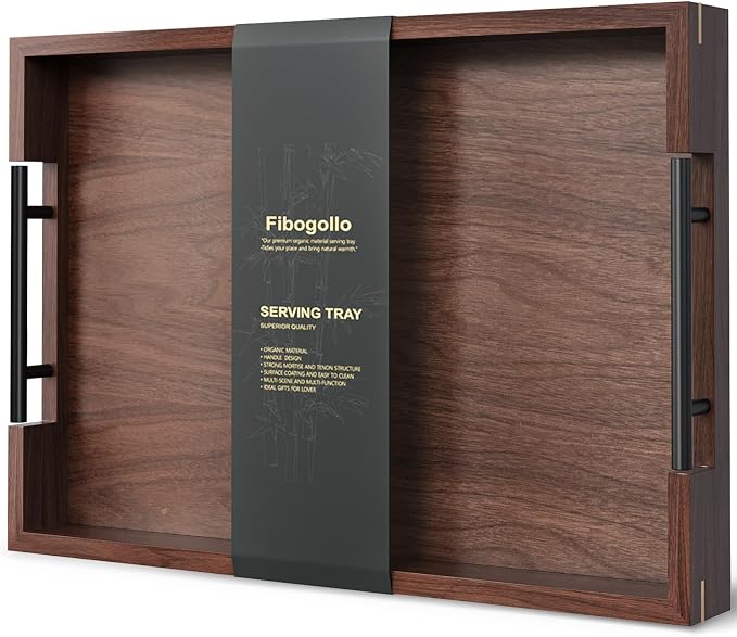 Fibogollo Walnut Wood Serving Tray by Fibogollo