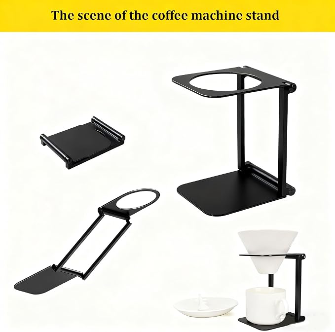 Pour over Dripper Stand, Portable &Foldable Aluminum Coffee Dripper Holder Rack - Image 3