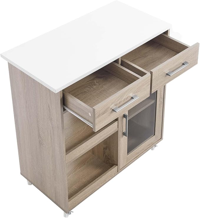 Modway Culinary Rolling Kitchen Cart - Image 6
