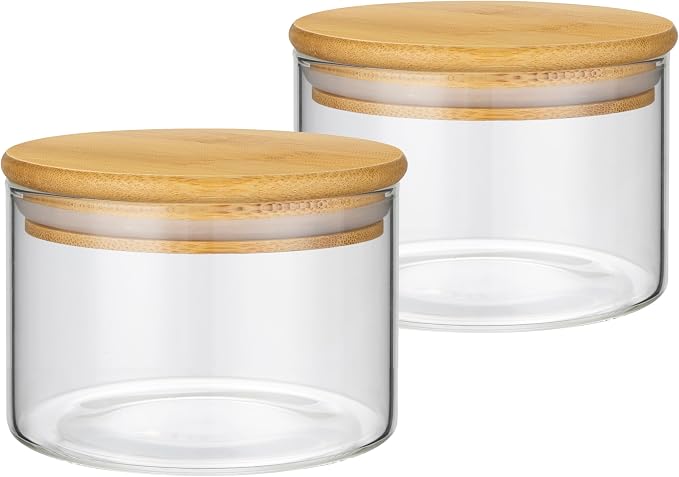 2PCS Small Glass Storage Jars by Piconesper