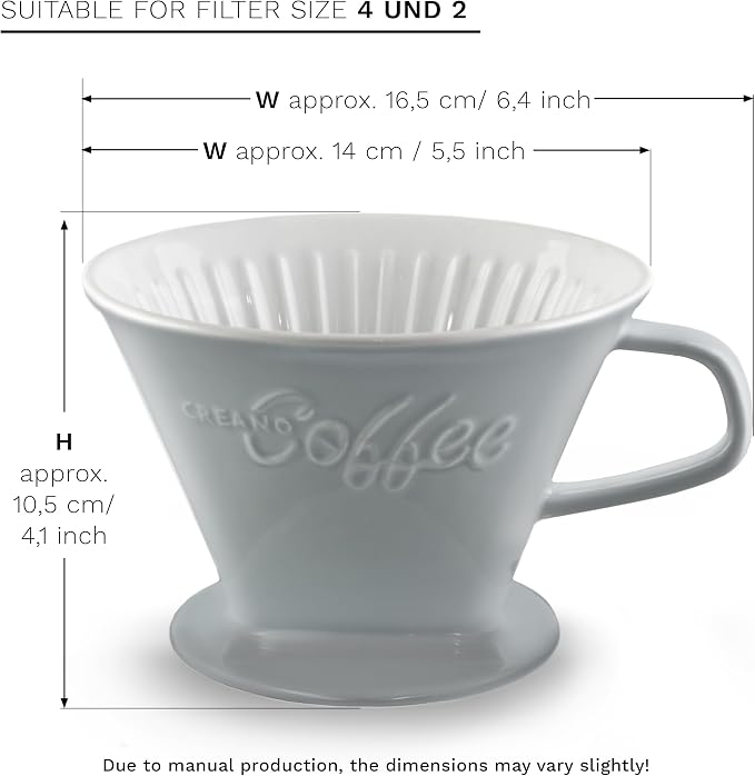 Creano Porcelain Coffee Dripper Stone Grey - Image 2